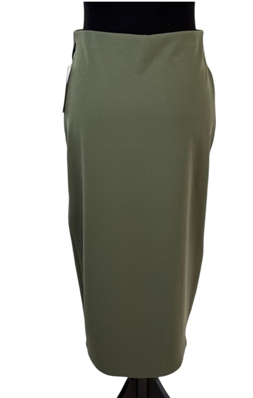 NEW NORDSTROM RACK Green Elastic Waist Pull On Wrap Skirt Size S